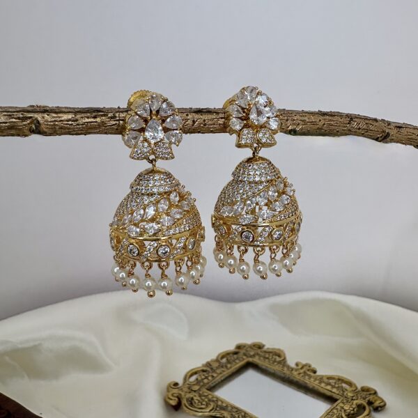 ✨ Crystal Bloom Jhumkas ✨ - Image 3