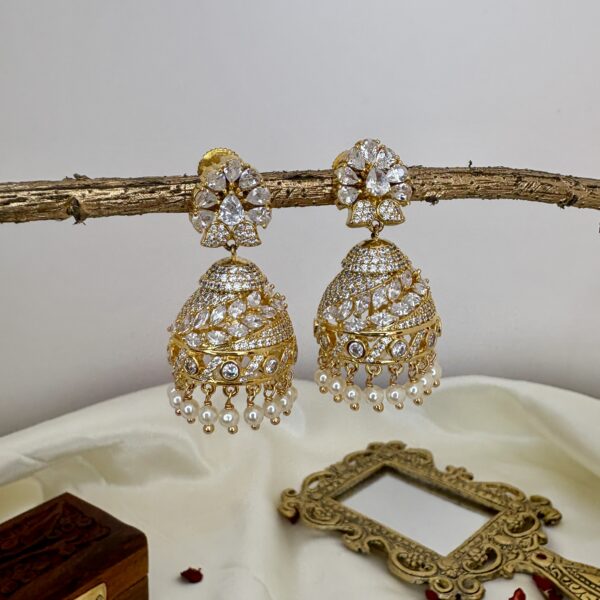 ✨ Crystal Bloom Jhumkas ✨ - Image 2