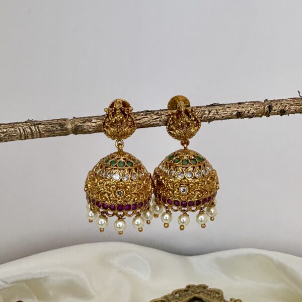 Lakshmi Jumkas Pearl - Image 3