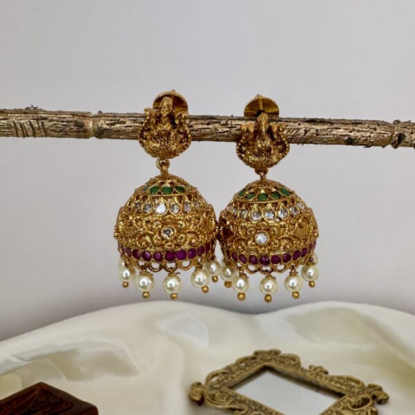 Lakshmi Jumkas Pearl - Image 5