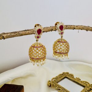 Ruby Radiance CZ Jhumkas