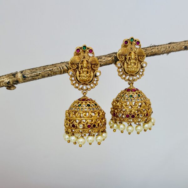 Lakshmi Devi Antique Jhumkas - Image 2