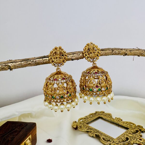 Antique Temple Jhumkas - Image 4