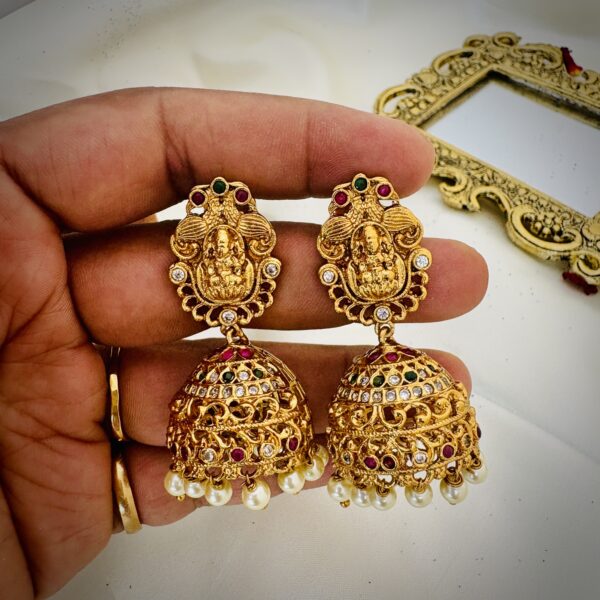 Lakshmi Devi Antique Jhumkas - Image 3