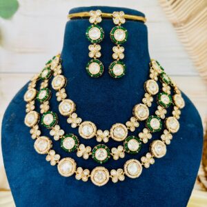 Triveni – 3-Layer Multicolor Kundan Necklace Set