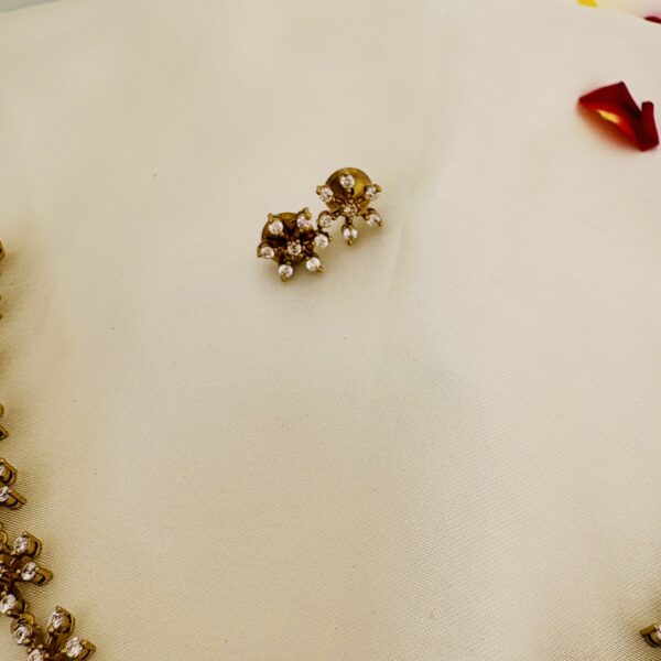AD Floral Necklace Set – Antique Finish - Image 3