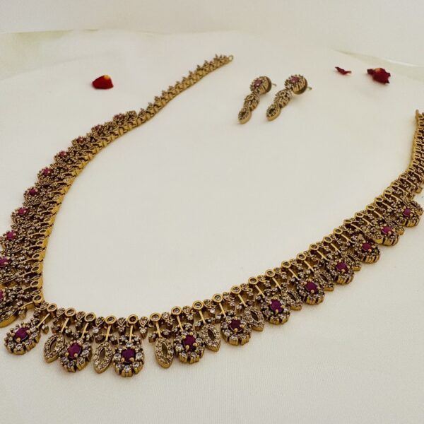 Kritiya AD Necklace Set – Ruby / Emerald Green