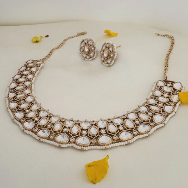 Radiant Polki Diamond-Look Choker Set green/White - Image 4