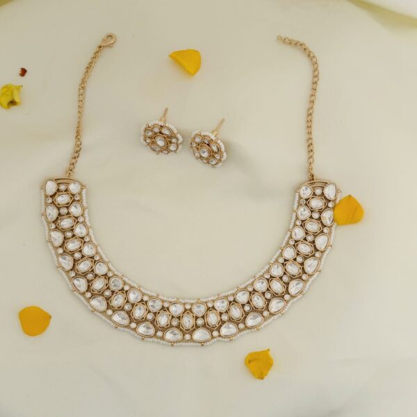 Radiant Polki Diamond-Look Choker Set green/White - Image 5