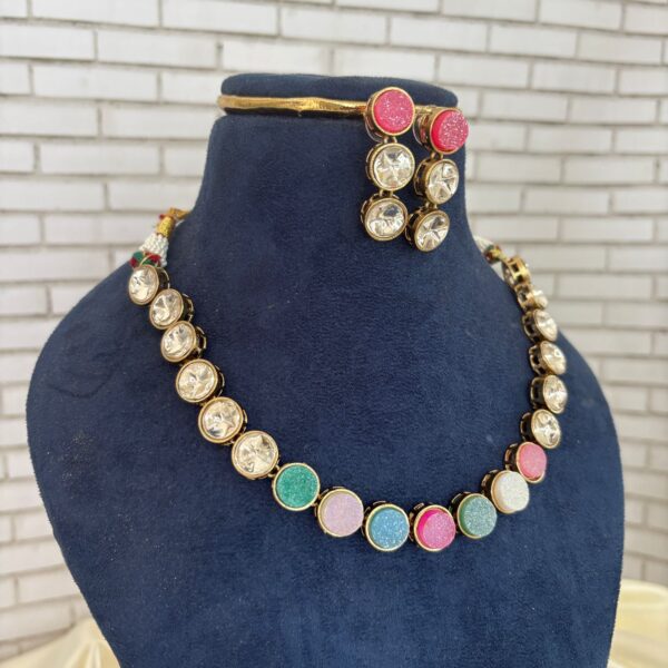 Pastel Pop Kundan Necklace Set