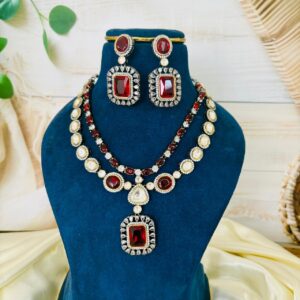 Double Layer Antique Kundan Set