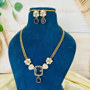 Neel kundan AD Necklace