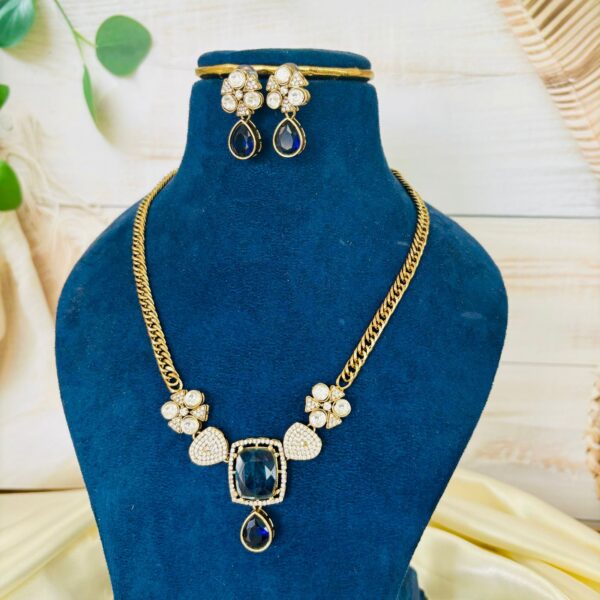 Neel kundan AD Necklace