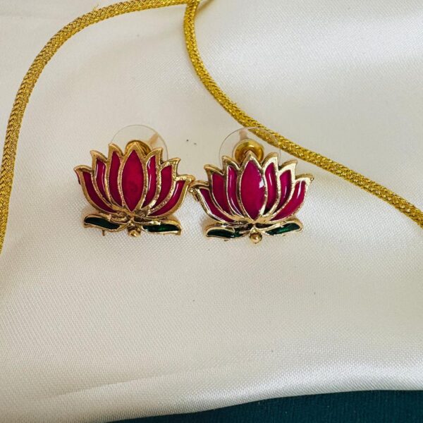 Enamel Lotus Necklace - Image 2