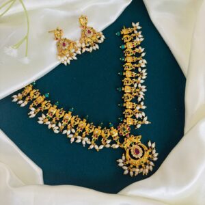 Gold Polish Guttapusalu Necklace Set