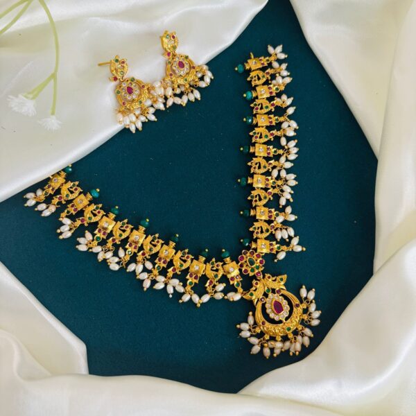 Gold Polish Guttapusalu Necklace Set