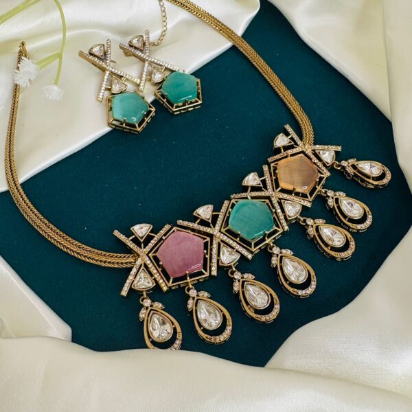 Doublet Stone Kundan Designer Necklace Set