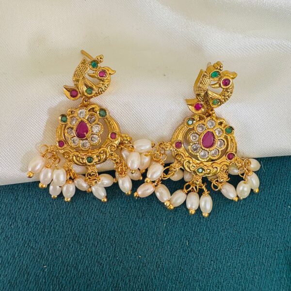Gold Polish Guttapusalu Necklace Set - Image 2
