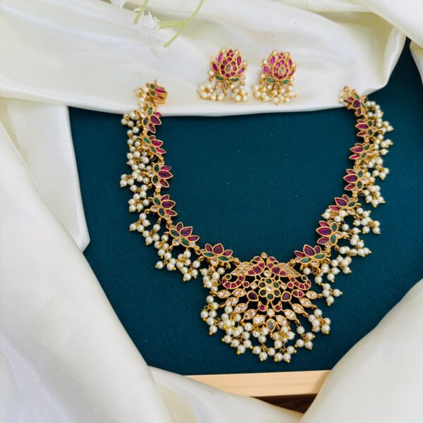 Kempu Guttapusalu Necklace Set - Image 2