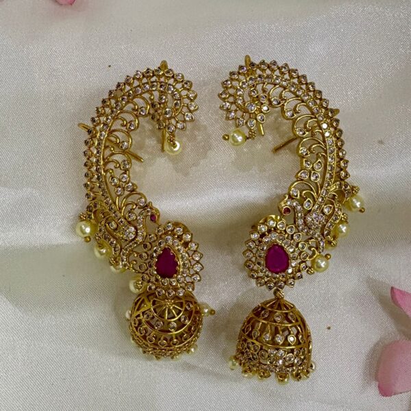 RubyPearl Earcuff Jhumkas - Image 2