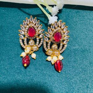 Ruby & Pearl Chandbali Earrings