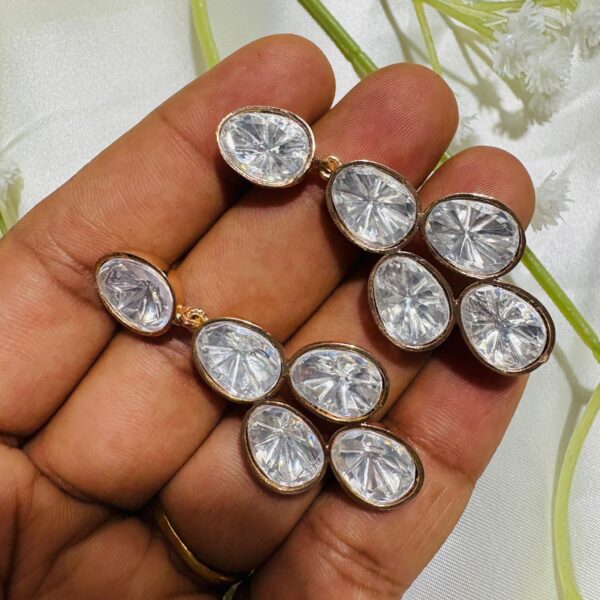 Classic Polki Drop Earrings - Image 2