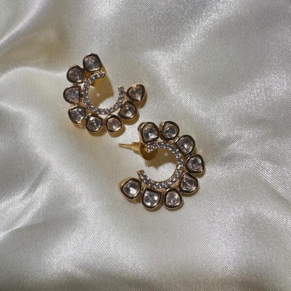 Polki Diamond Look Earrings - Image 2
