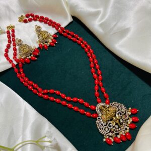 Double Layer Bead pendent Set