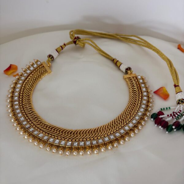 Jilebi Design Choker Necklace – Gold Look