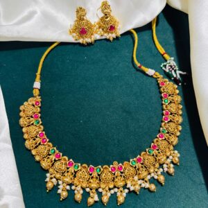 Brass Multicolor Short Necklace