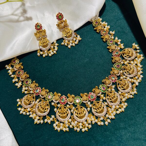 Multi Floral Lakshmi Short Necklace