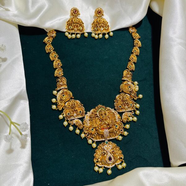 Divine Lakshmi Necklace with Pearl Drops