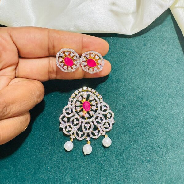 Premium AD Stone Pendant Set