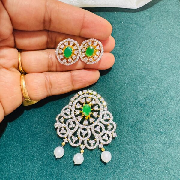 Premium AD Stone Pendant Set - Image 2