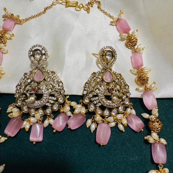 Kundan Peacock Pendant Necklace - Image 2