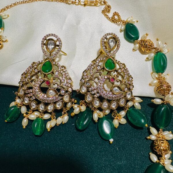 Kundan Peacock Pendant Necklace - Image 4