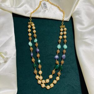 Double Layer Pearl & Bead Necklace