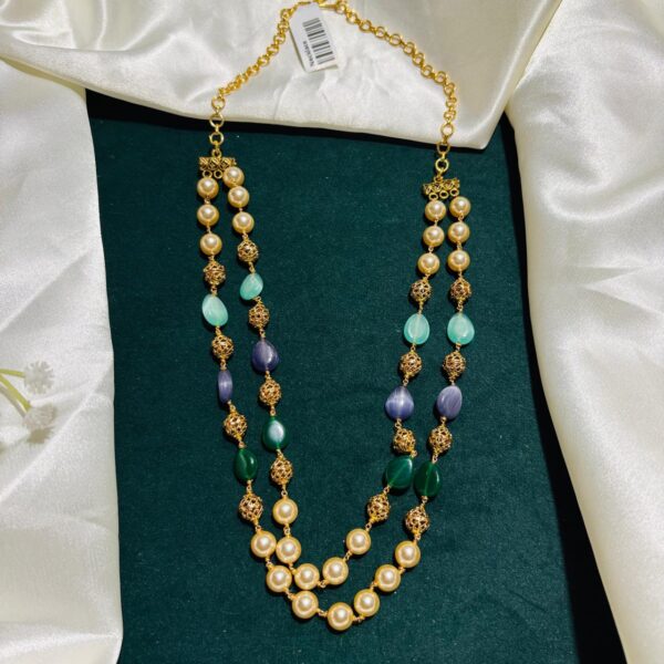 Double Layer Pearl & Bead Necklace