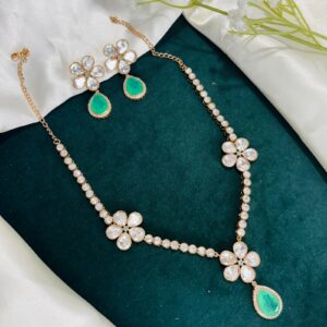 Premium Moissanite Floral Necklace Set