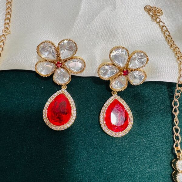 Premium Moissanite Floral Necklace Set - Image 2