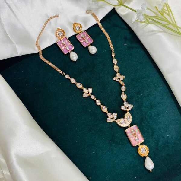 Enamel Polki Necklace Set