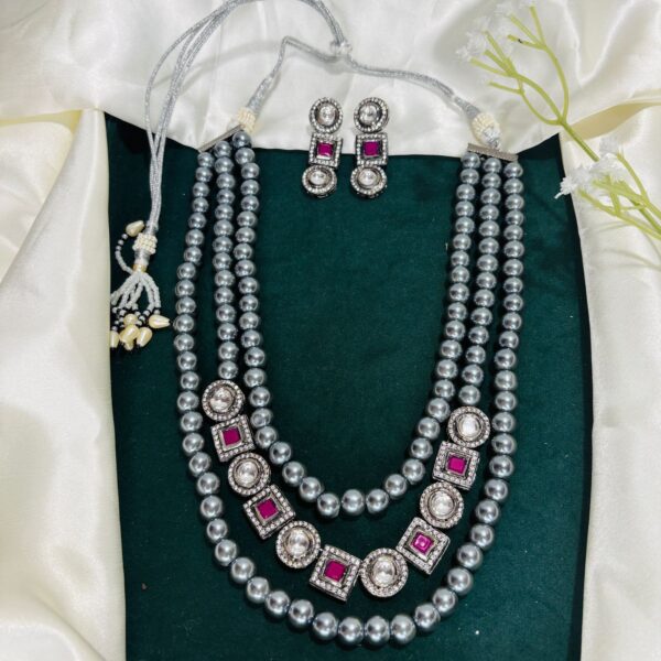 Triple Layer Grey Bead Haram