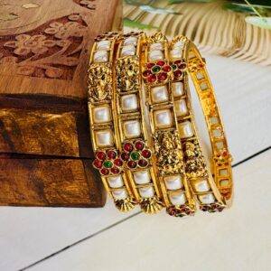 Temple Style Square Pearl Bangles