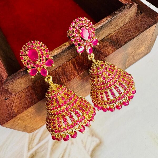 Ruby Stone AD Jhumka - Image 2