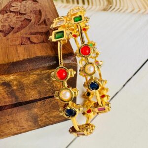 Navaratna Gold Finish Bangles