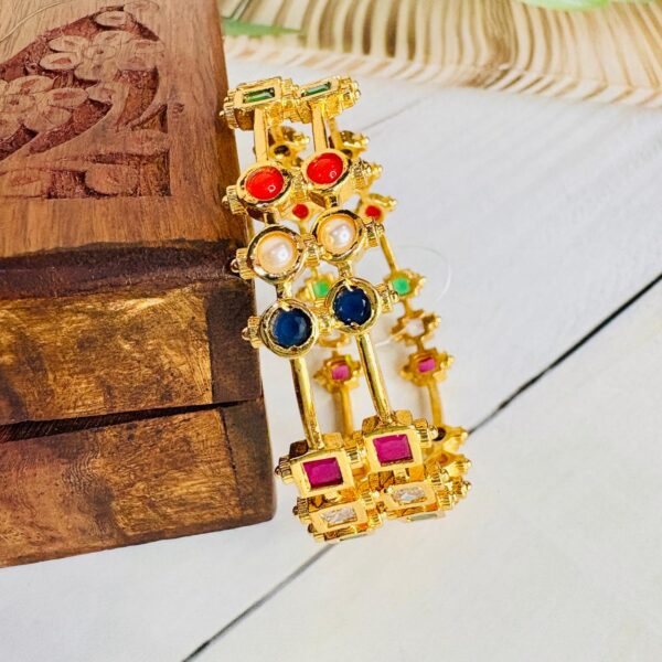 Navaratna Gold Finish Bangles - Image 3