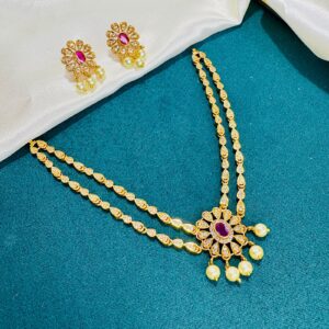 Kids Floral Design Necklace Set with Earrings