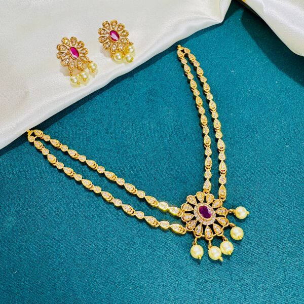 Kids Floral Design Necklace Set with Earrings