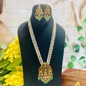 White beads Lakshmi haram