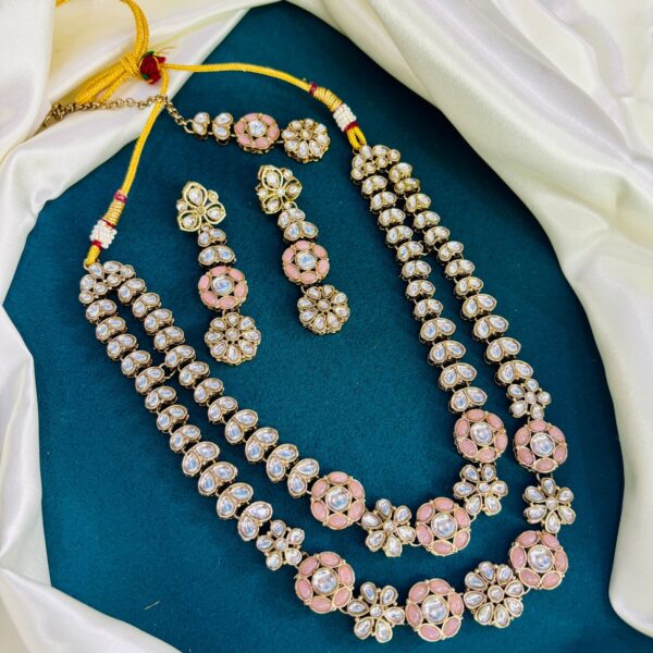 Double Layer Kundan Necklace Set - Image 2
